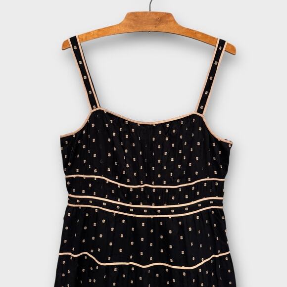 Ulla Johnson Clemente Abstract Print Tiered Cotton Midi Sundress Size 12 - Picture 7 of 13